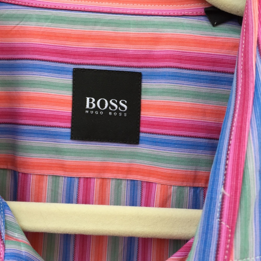 Hugo Boss rainbow stripe button front shirt - Picture 3 of 5